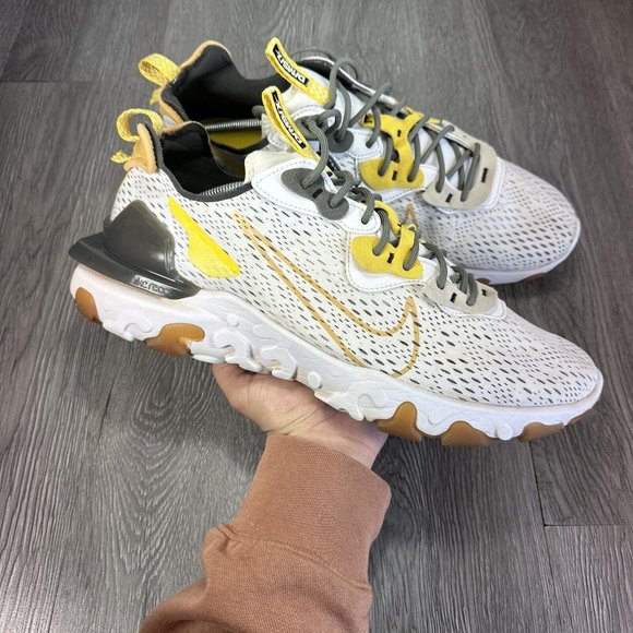 Nike React Vision Honeycomb Men's Size 14 US White Yellow Gray Shoes CD4373-100
